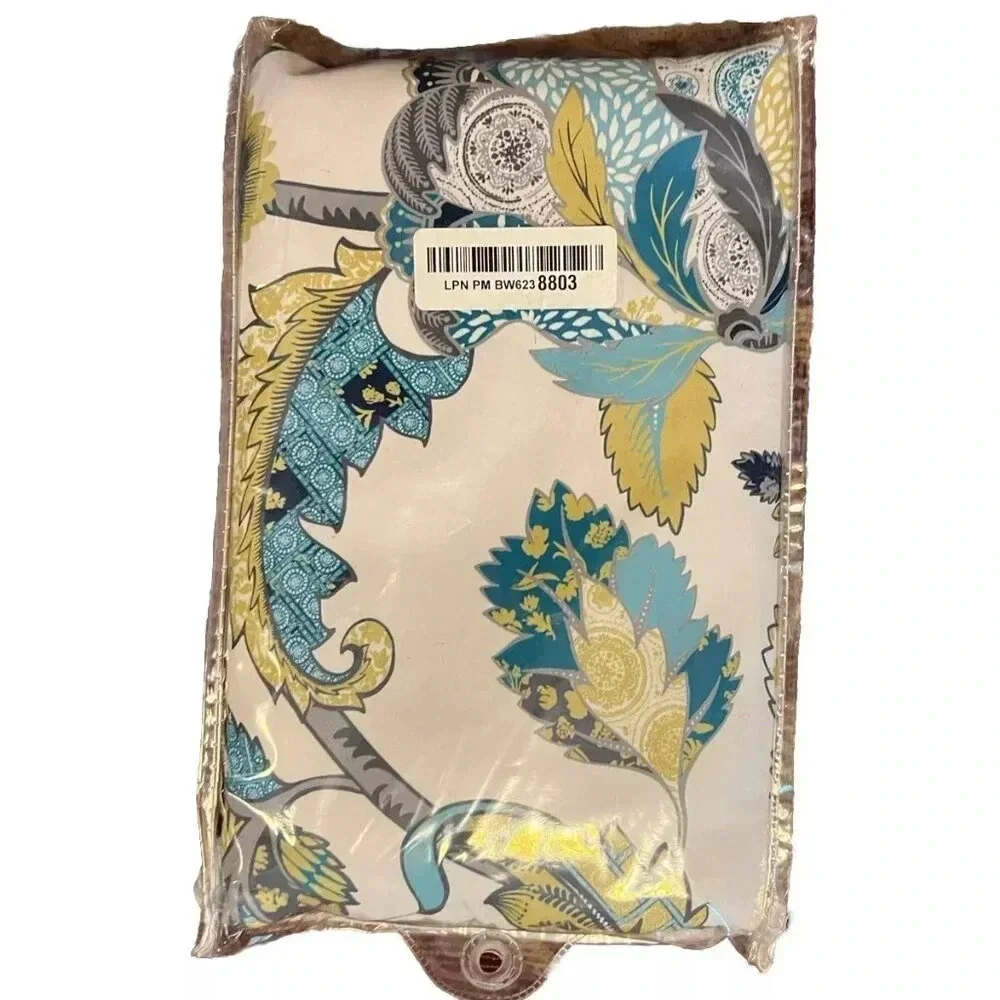 DriftAway 2pc Valance Layla Floral Valance - Ivory Teal Gray